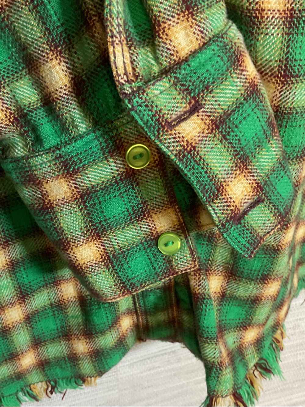 Urban Outfitters UO BDG Brixton Button Down Oversized Flannel Raw Edge Lg Plaid - Picture 7 of 12